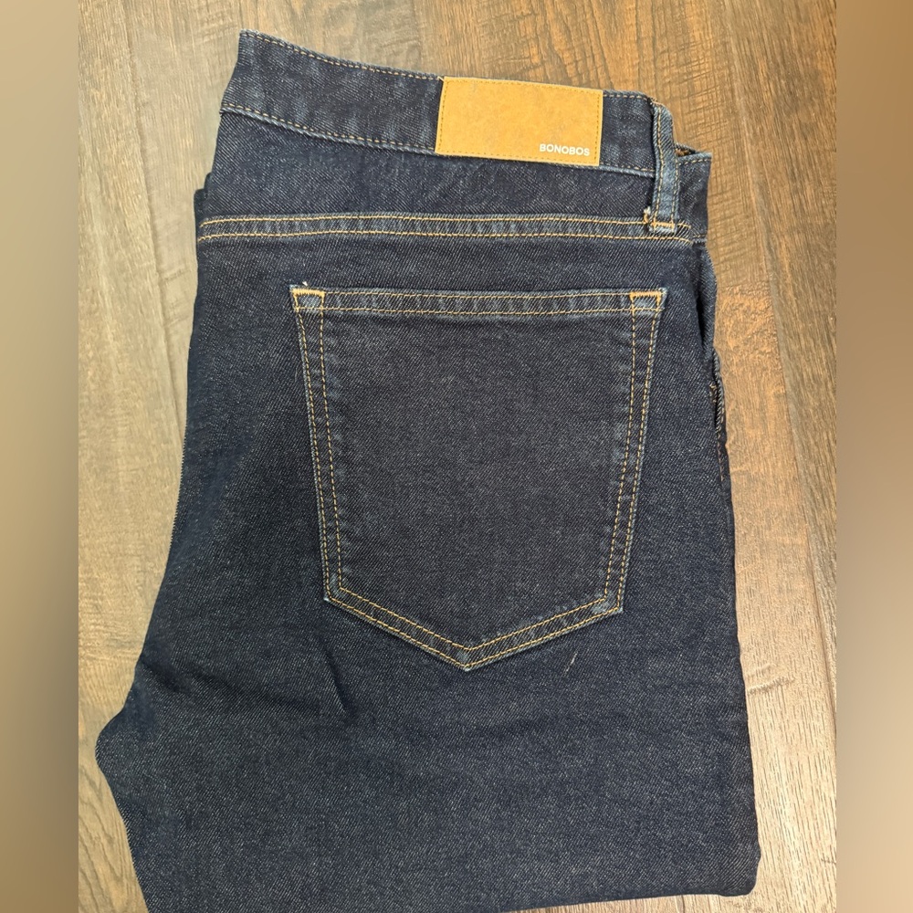 Bonobos Men's Deep Indigo Dark Rinse  Jeans - Slim Stretch 33x34